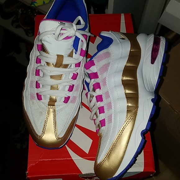 Nike Other - Nike air max 95 white/gold/pink 7y